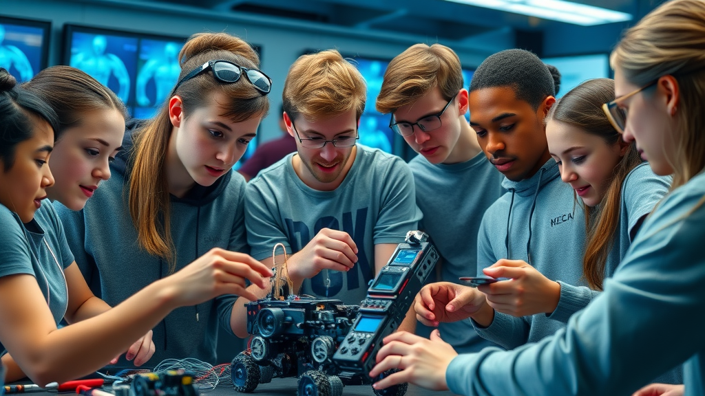 Teens working on a robotics project illustrating cognitive development in adolescence
