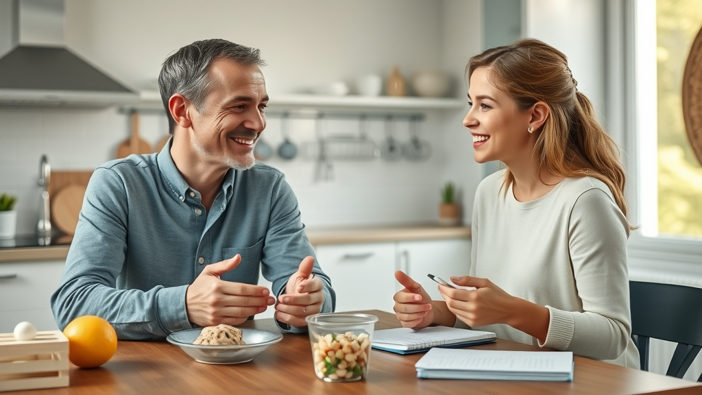 teen discipline strategies - supportive parents using active listening with a teenage daughter, illustrating positive discipline and clear rules for good behavior at a kitchen table.