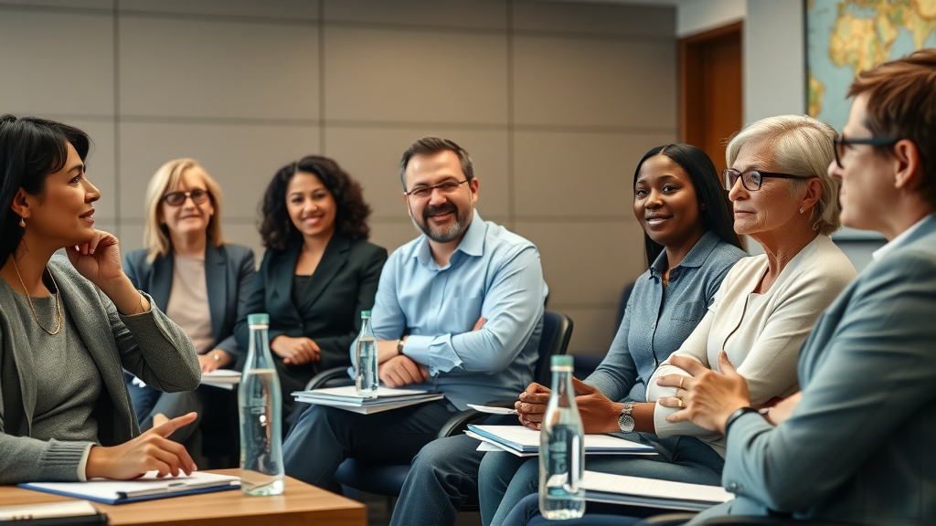 a panel of experts and a parent discussing discipline techniques for teens and mental health in an academic setting