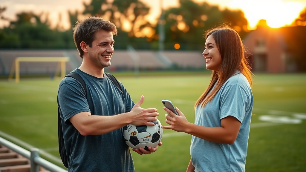sports as a positive outlet: optimistic teen and encouraging coach discussing strategies, highlighting mentorship and community in youth sports