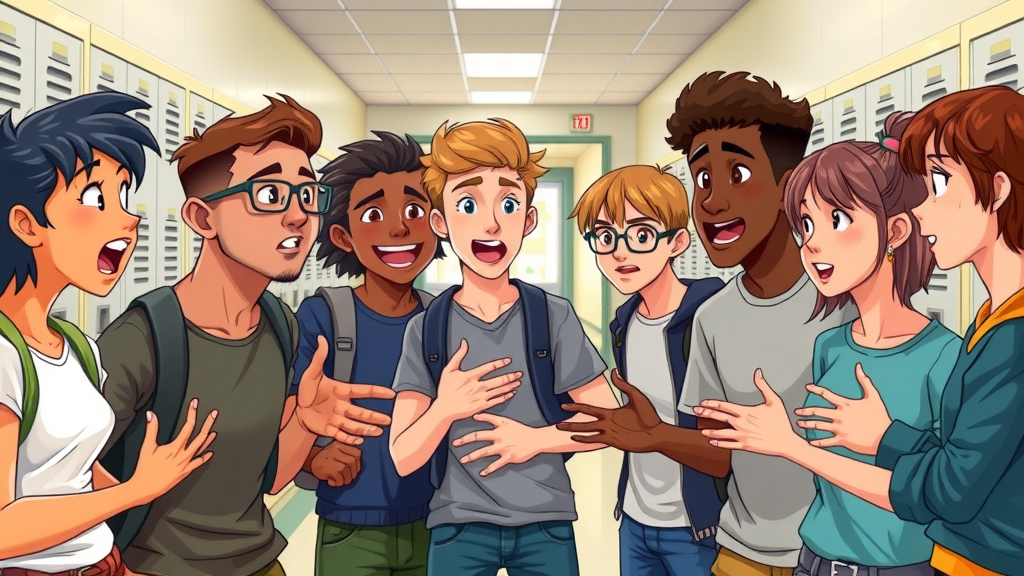diverse group of teenagers having an animated discussion, teenage years