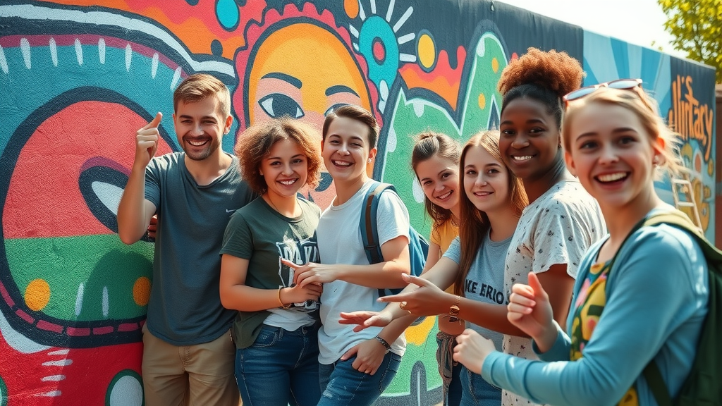 inspired group of teens help teens express emotions through a vibrant collaborative mural project