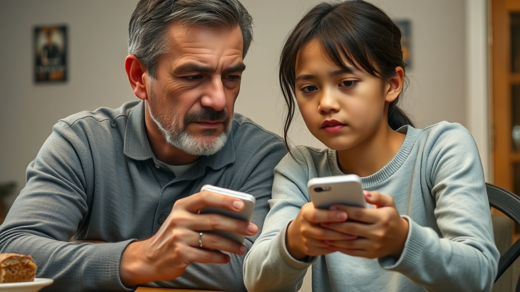 thoughtful parent observing teenager