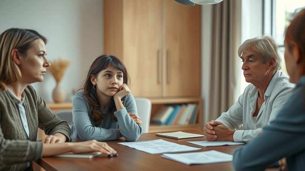 modern family authoritarian parenting serious conversation at dinner table