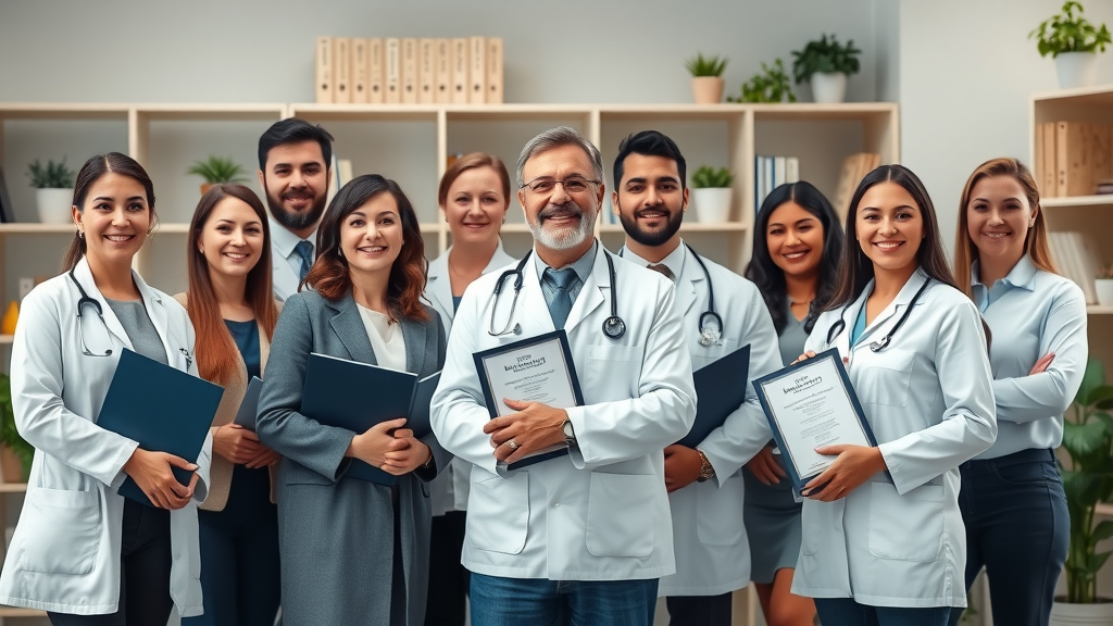 Portraits of diverse mental health professionals in a modern clinic. Choosing the right expert is vital in professional treatment options for teen mental health.