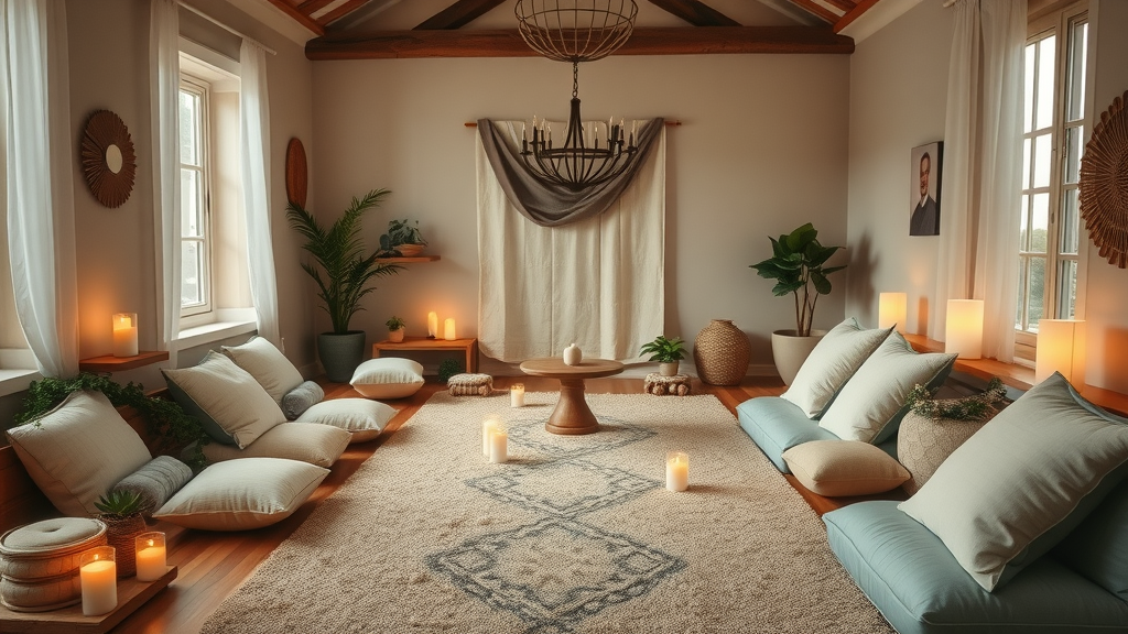 Cozy home setup for mindfulness and relaxation for teens, ideal quiet place for mindfulness practice.