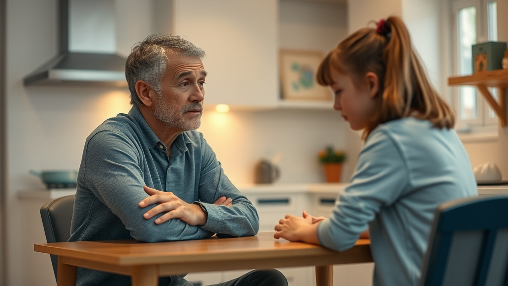 Concerned parent and withdrawn teenager addressing risk factors of alcohol use in teens