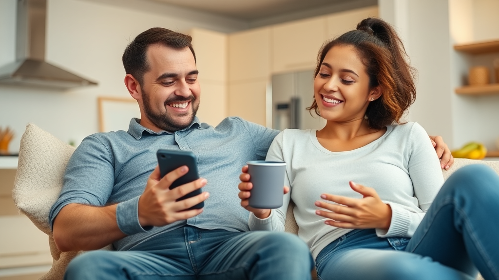 Affectionate permissive parent smiling while giving a teen unrestricted freedom at home, representing permissive parenting with teenagers.