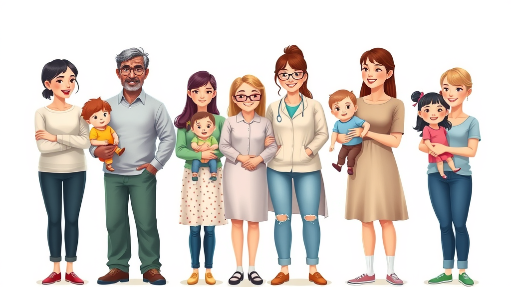 parenting styles: authoritarian, authoritative, and permissive parents depicted in body language and interaction style