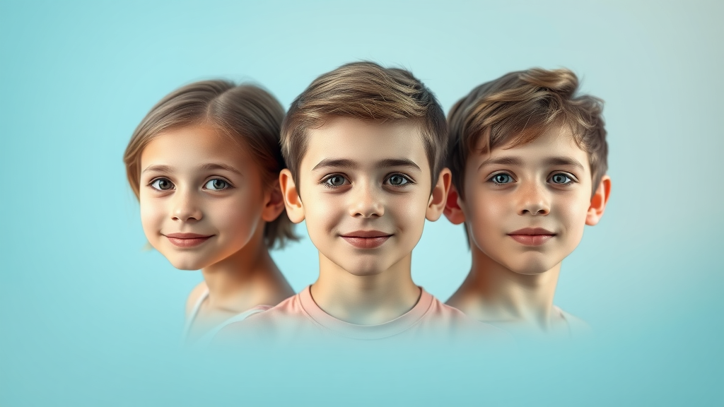 Timeline of adolescent brain development, teen maturity changes, photorealistic composite portraits, brain region overlays
