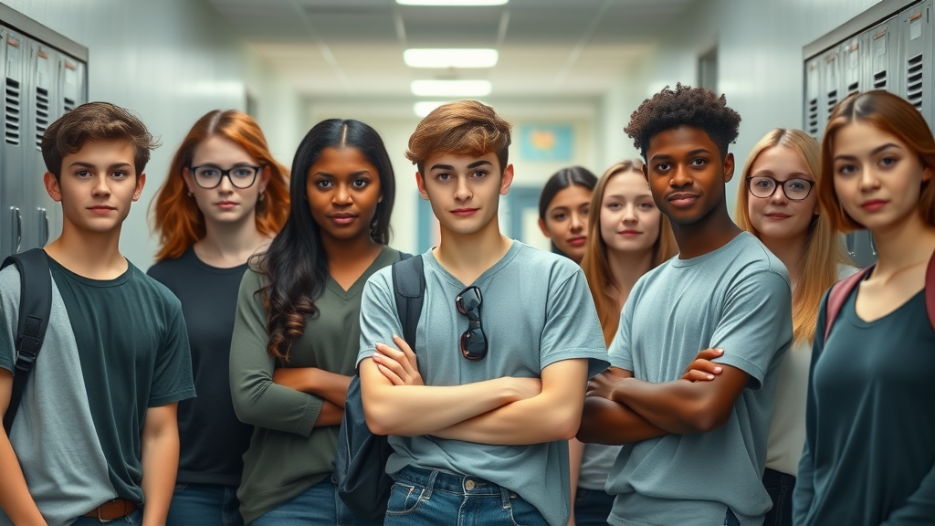 early signs of teen substance use diverse teenagers group school hallway locker body language