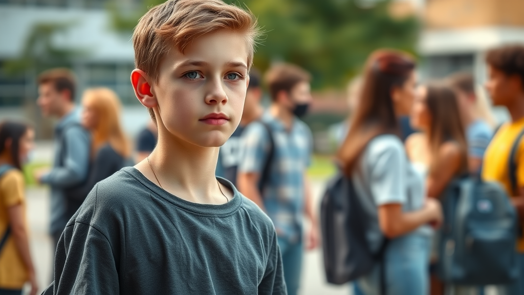 cautious teen observing new social group early signs of teen substance use schoolyard peer body language