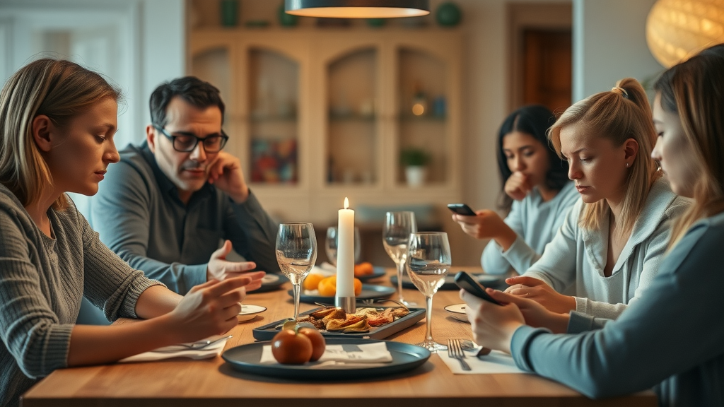 Family communication affected as teenagers use social media at dinner