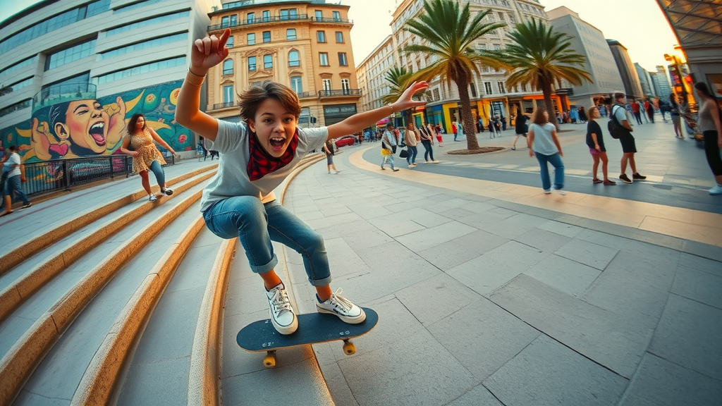 teenager skateboarding in city square, risk-taking behaviors in adolescent psychology