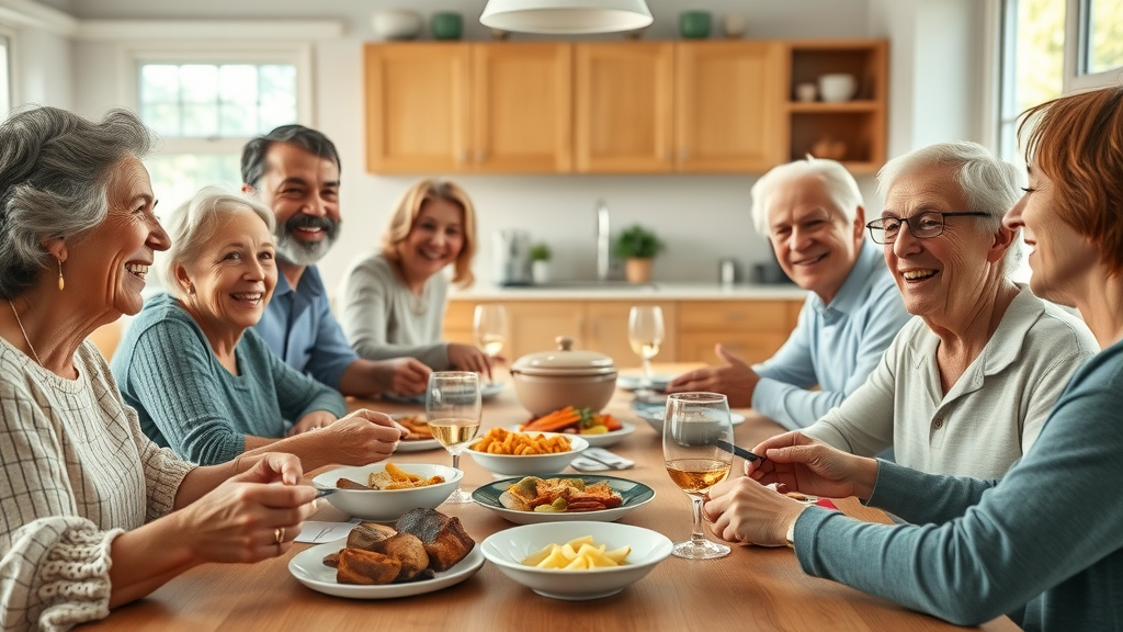 happy multi-generational family sharing a meal, displaying strong parent-teen relationship and family communication