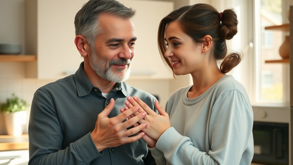 parent and teenager rebuilding trust after a breach, demonstrating understanding and reconciliation
