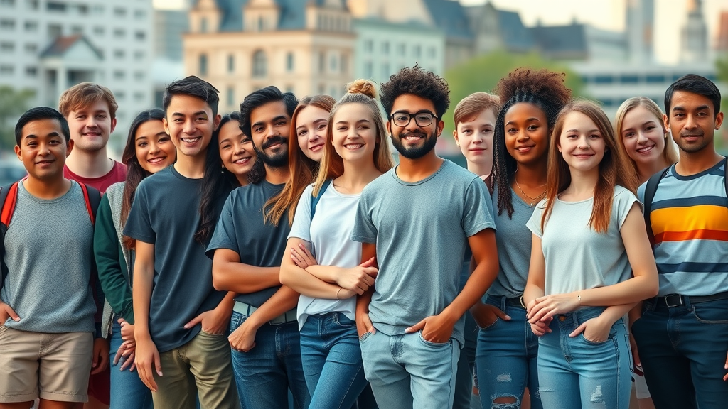 diverse group of teenagers at risk for social media risky behaviors in the United States, representing various backgrounds and experiences