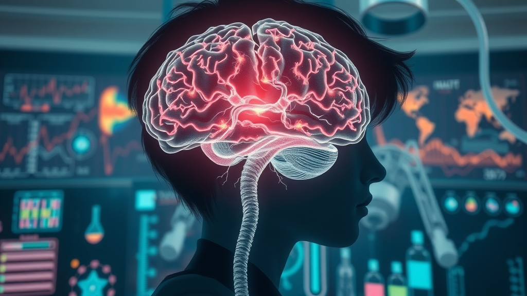 Intricate illustration of adolescent brain showing neural pathways affected by drug and alcohol use