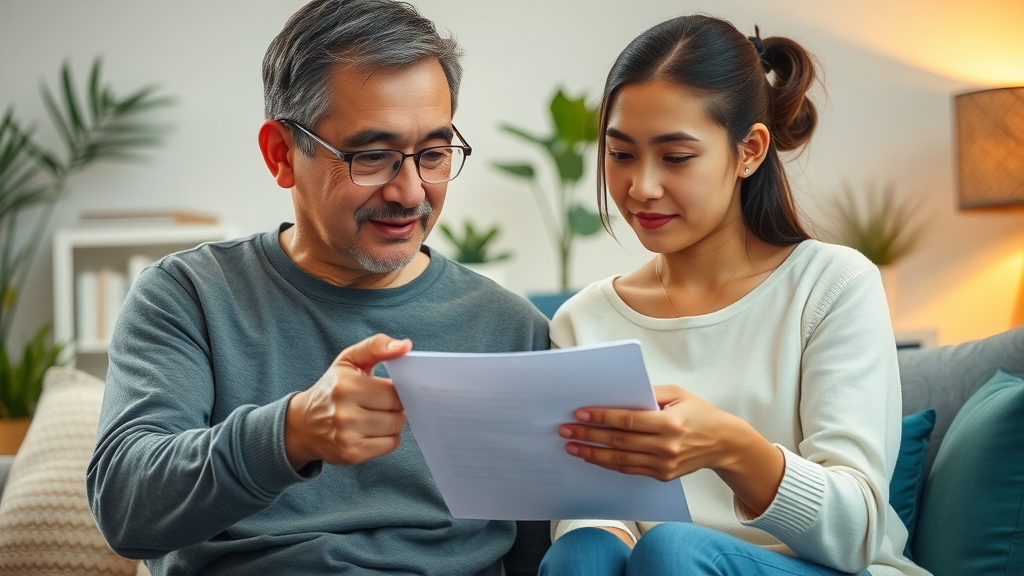 supportive parent and teenager working together on conflict resolution with notepad, illustrating collaborative approach