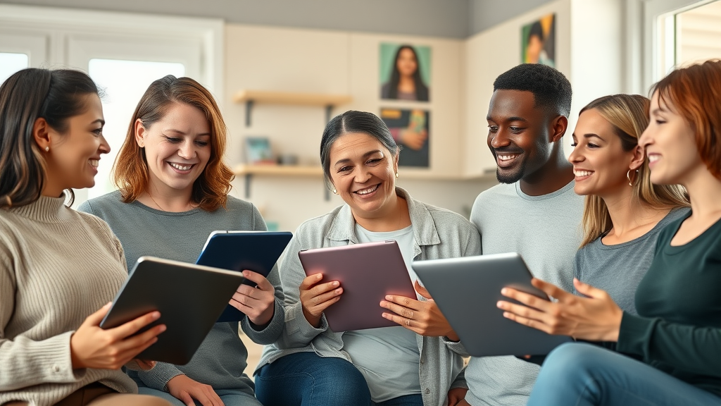 Empowering diverse parents and teenagers engaged in educational conversation in a bright family kitchen, supporting parental support for teen education