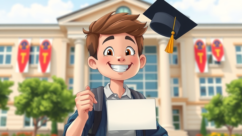 Confident high school student celebrating academic success and graduation, supported by parental involvement