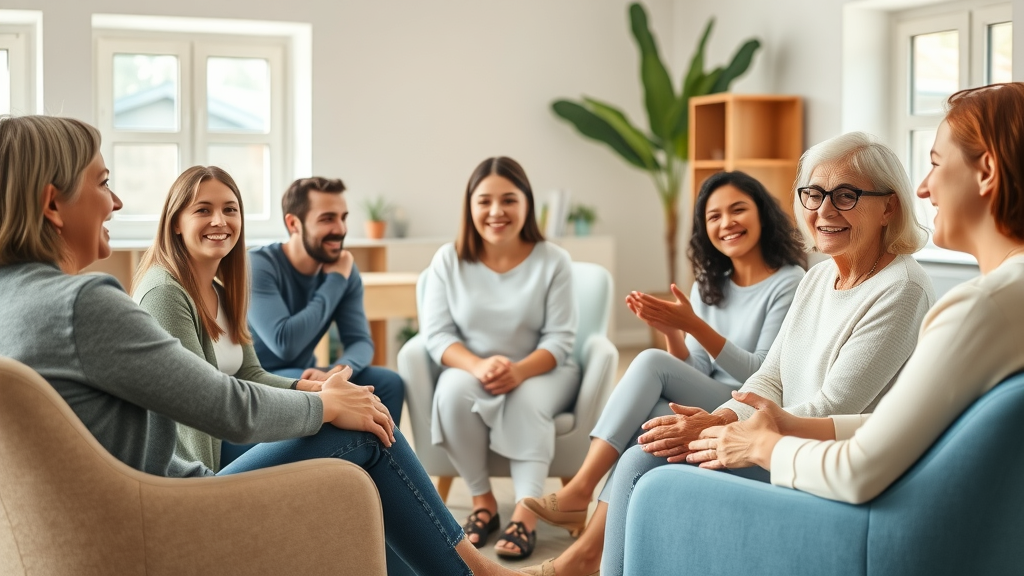 Mental health resources for teens: positive mixed-age support group with teens and adults in community center