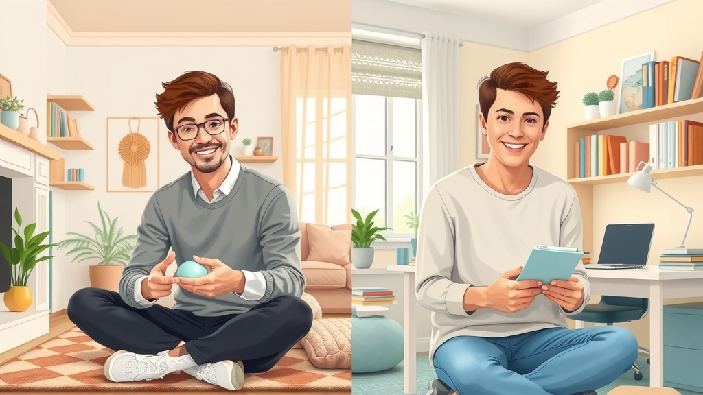 Infographic comparing permissive and authoritative parenting styles, side by side in different home environments