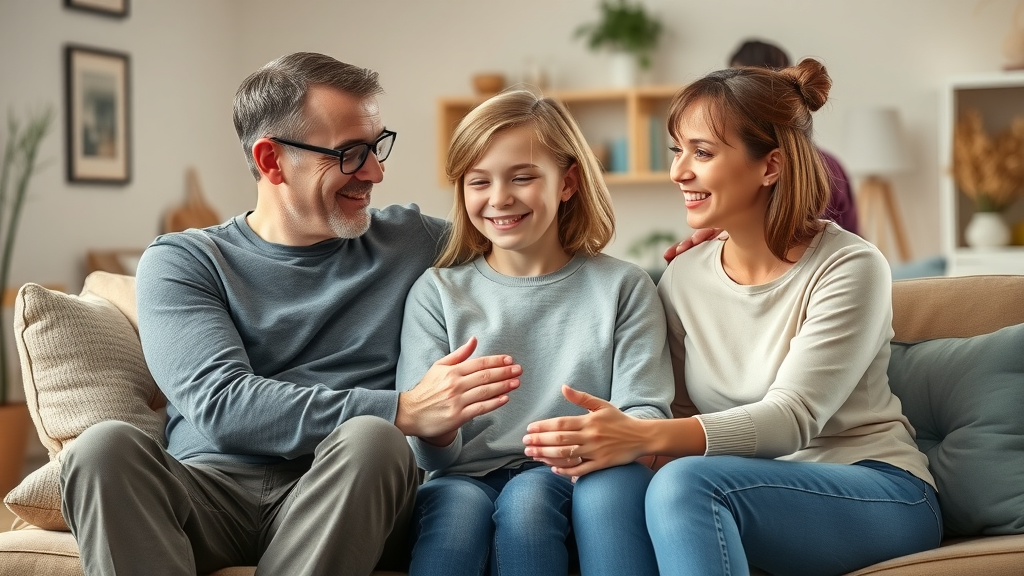 Supportive family offering teen addiction recovery support at home, showing empathy and hope during recovery journey