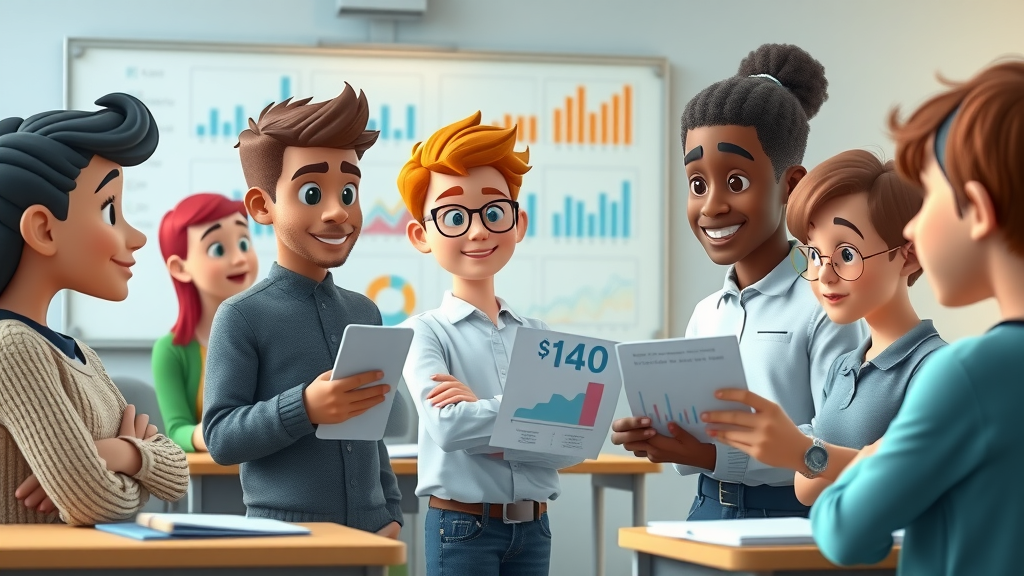 Students analyzing aggressive and risky behaviors chart in classroom