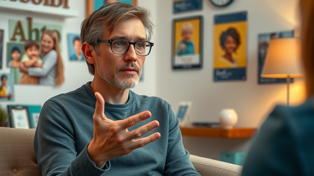 insightful teen counselor explaining risk behavior to teens and parents related to mental health