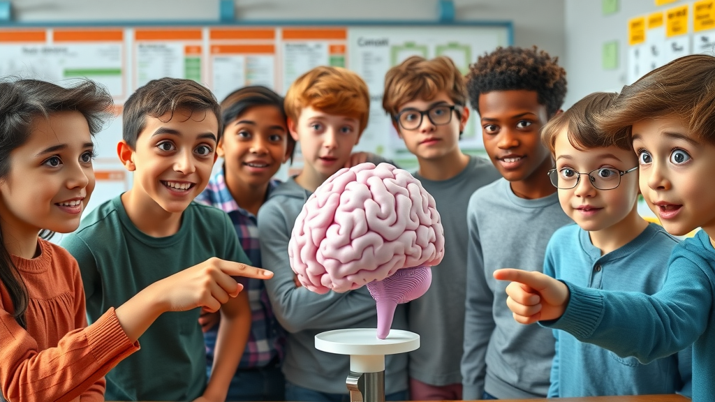 diverse teens learning about brain development and impulse control driving risky behaviors linked to mental health