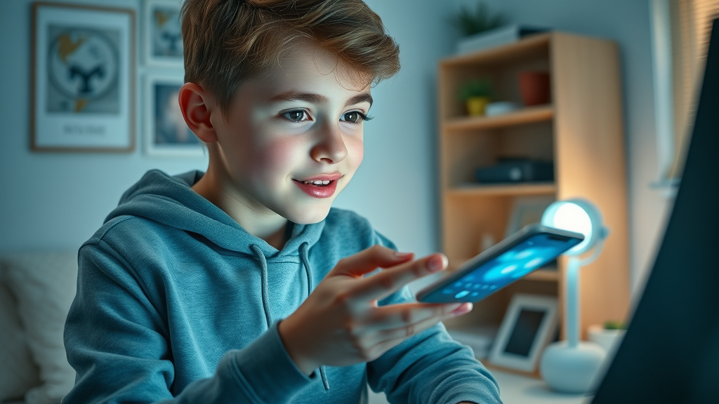 teenager using smartphone wellness app, focusing on digital strategies for reducing adolescent risky decision making.