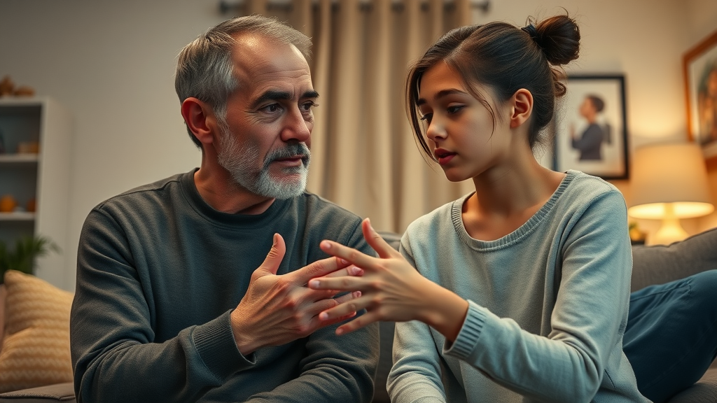 parent and teen discussing boundaries and concerns about sexual activity