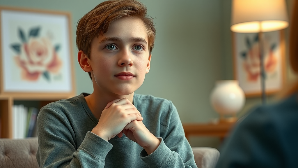 hopeful teen in counseling session discussing sexual health and mental health